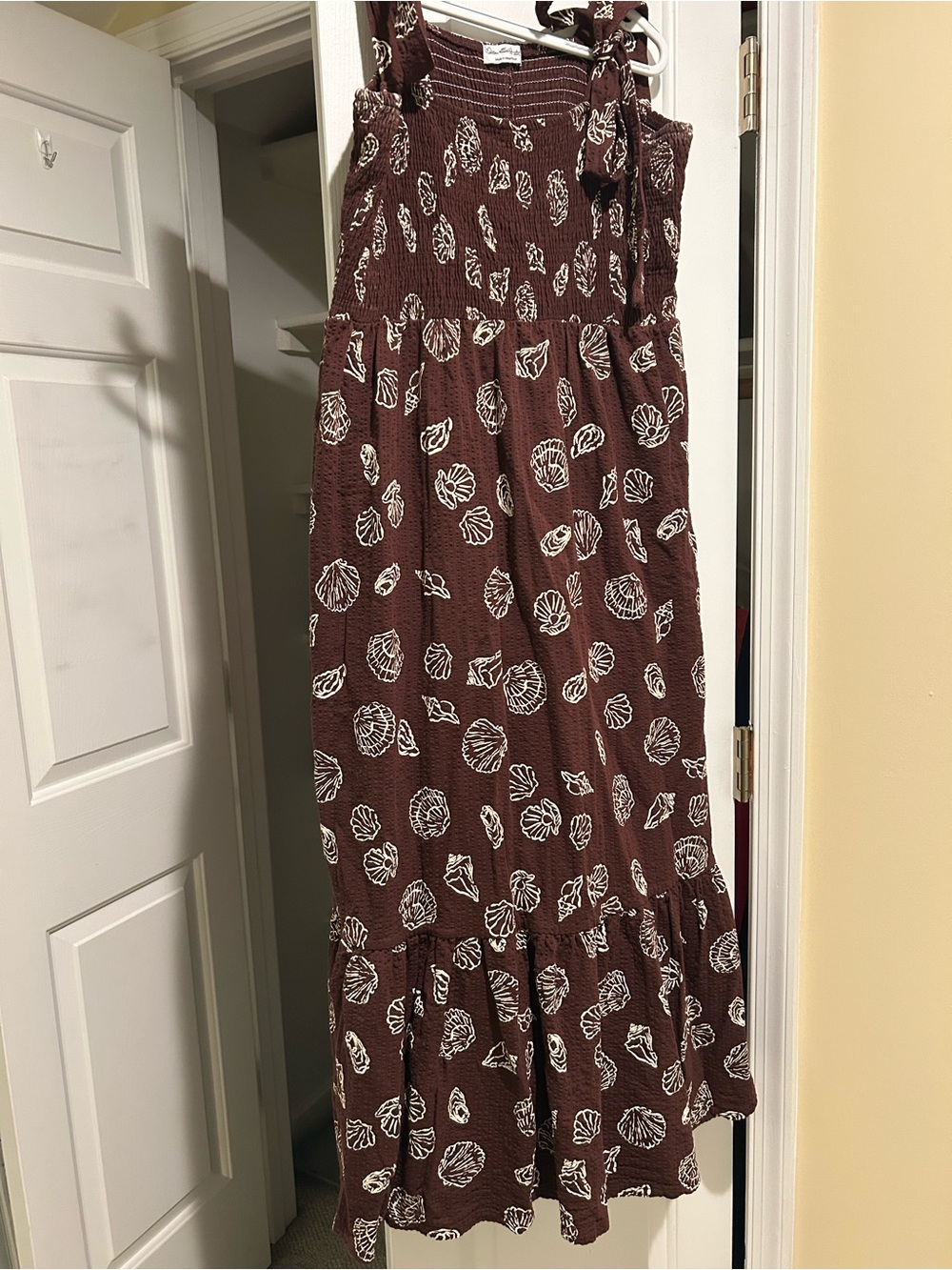 Miss Selfridge Brown Shell Printed 
 Maxi dress